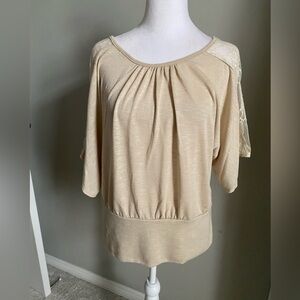 Amywear Boho Fairycore Y2k Top with Lace Accents